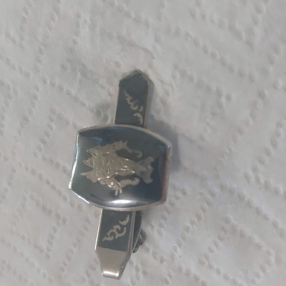 Siam Vintage  Silver Tie Clip